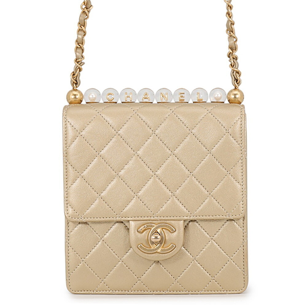 Chanel Chain Shoulder Bag, Matelassé, Coco Mark, Square Shape, CHANEL Handbag...